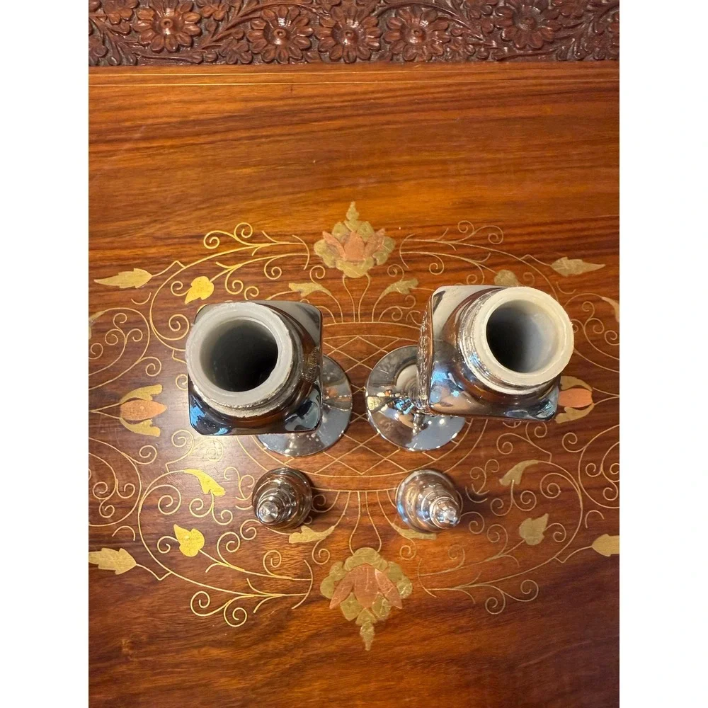 Vintage Towle Etched Floral Salt & Pepper Shakers‎